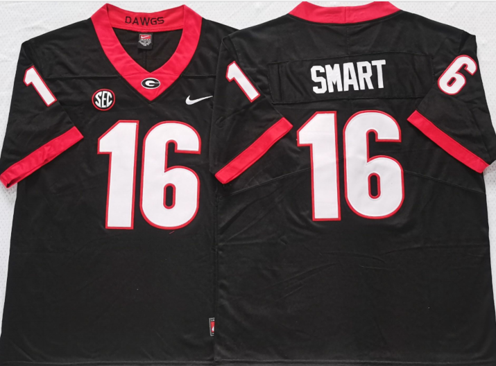 Men's Georgia Bulldogs Kirby Smart #16 Black Jersey
